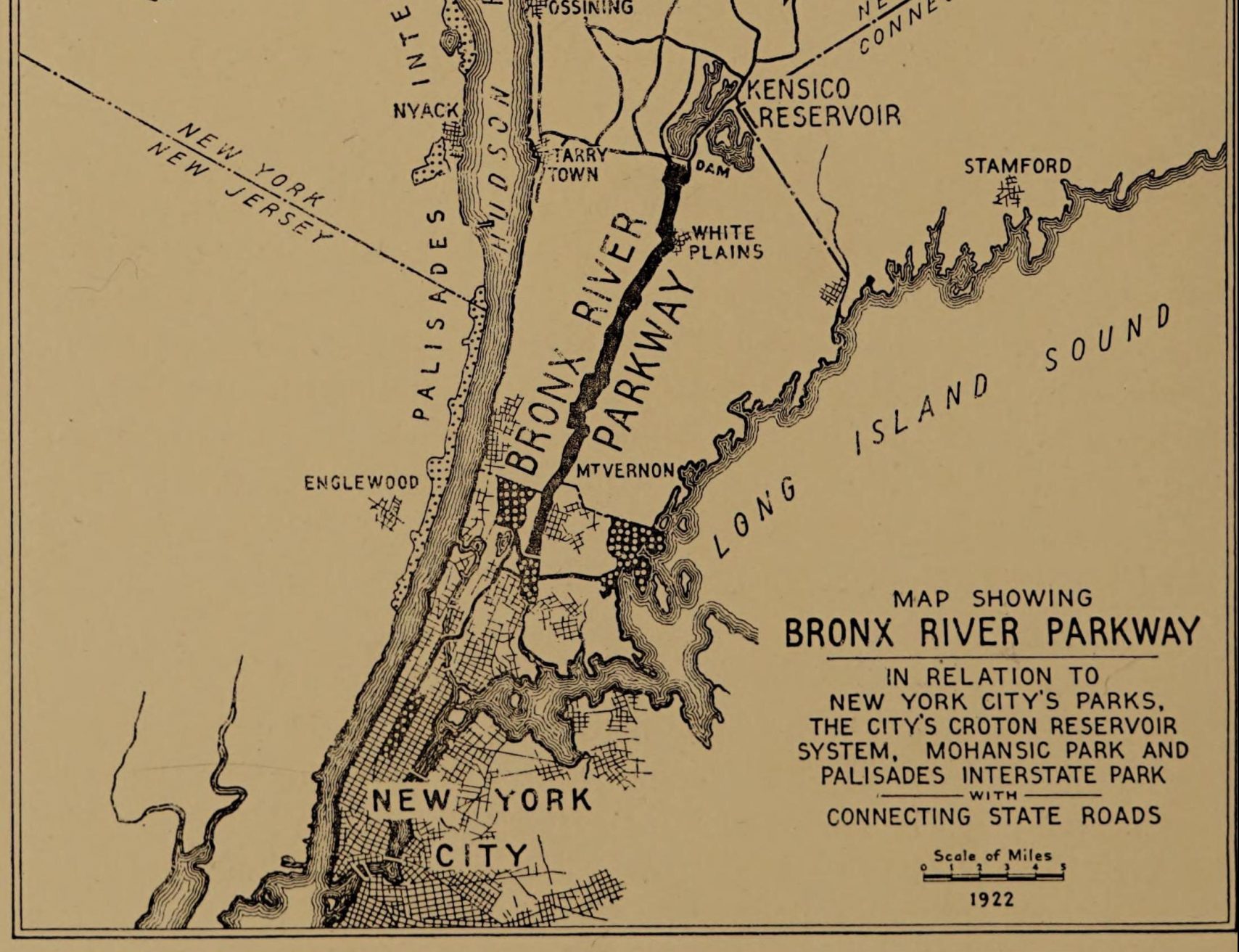 Bronx River Parkway Map 1922
