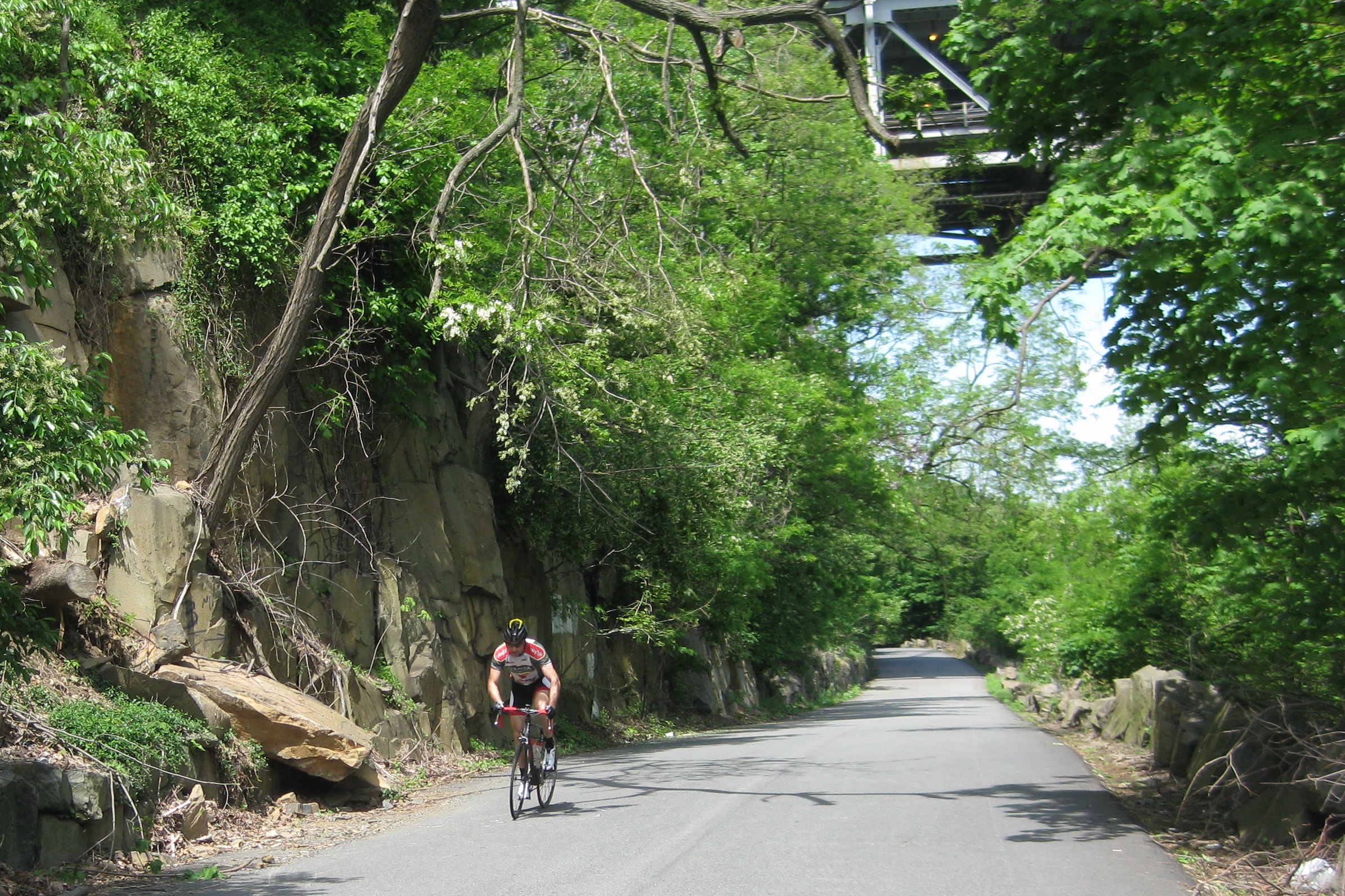 Riding South on River Road, Fort Lee, NJ